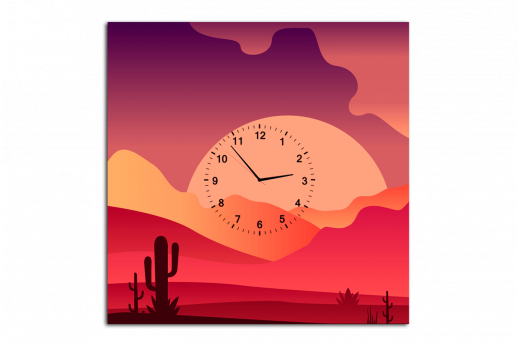 Картина-часы Кактус