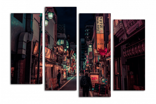 Модульная картина Улочки Токио